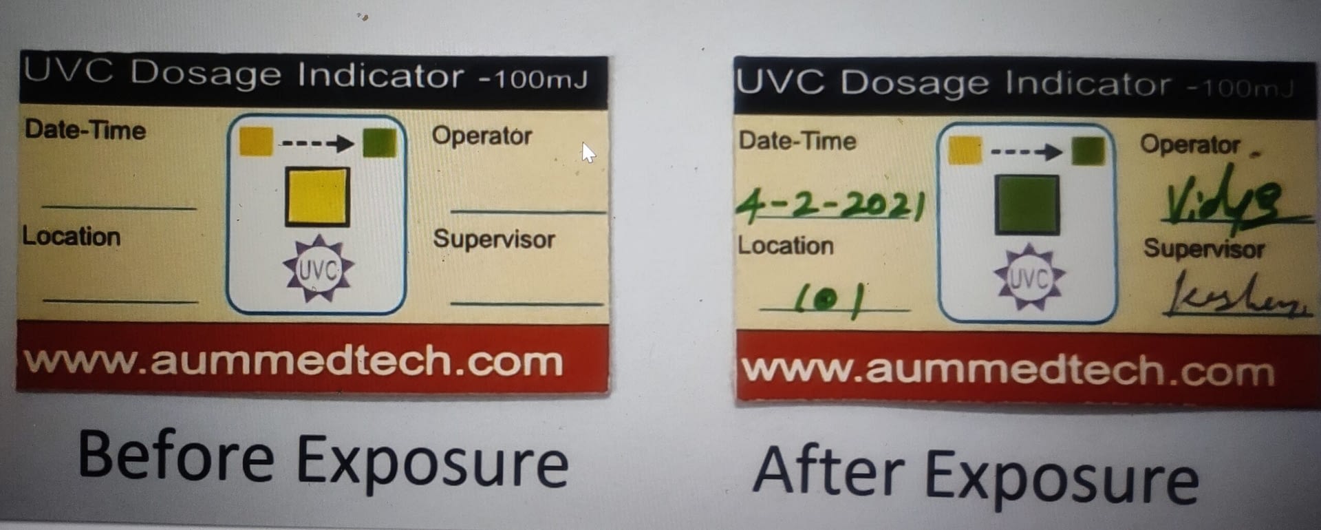 dosimeter card, only science, no tall claims, aum, always protecting you